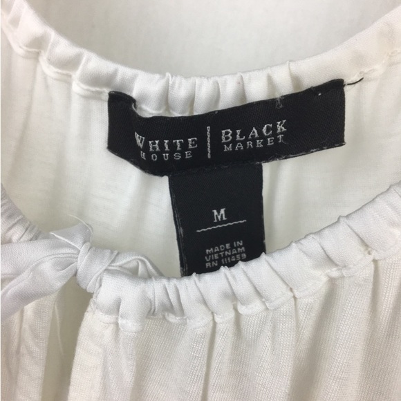 White Peasant Off Shoulder Blouse & Tank Top by White House Black Market M - Picture 8 of 9